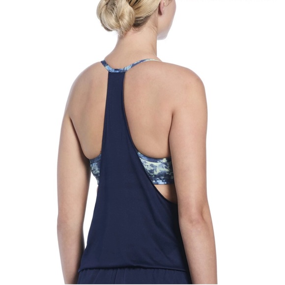 Nike Swim Layered Tankini and Athletic Top with Relaxed Fit - Size L - Picture 5 of 5